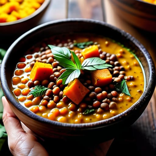 The Golden Turmeric Lentil Stew bowl.