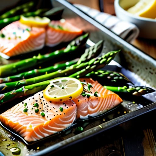 Zesty Lemon & Herb Salmon with Asparagus.