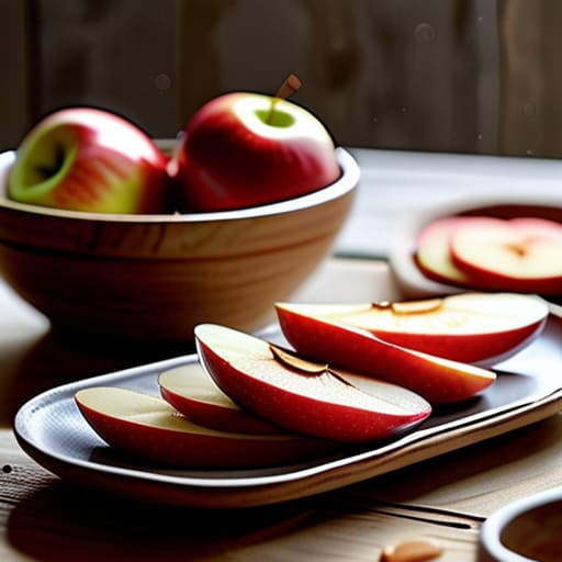 Apple Slices with Nut Butter and Cinnamon.